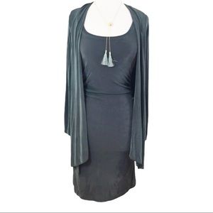 Boston Proper Midi Dress and Cardigan